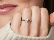 Solitärring Compass in 9K Roségold mit Diamant 0,75ct