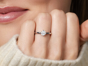 Solitärring Compass in 9K Roségold mit Diamant 1,00ct