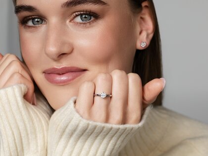 Solitärring Compass in 9K Roségold mit Diamant 1,00ct