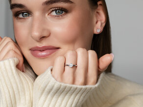 Solitärring Compass in 9K Roségold mit Diamant 1,00ct