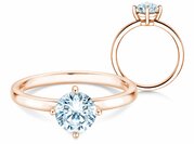 Solitärring Compass in 9K Roségold mit Diamant 0,25ct