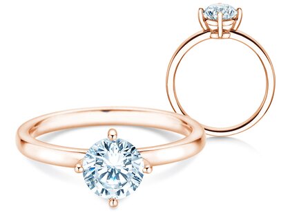 Solitärring Compass in 9K Roségold mit Diamant 1,00ct