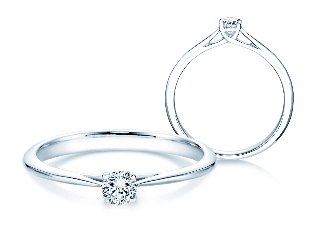 Solitärring Delight in 9K Weißgold mit Diamant 0,20ct D/IF