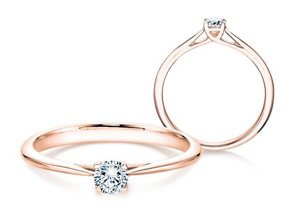 Solitärring Delight in 9K Roségold mit Diamant 0,07ct G/SI