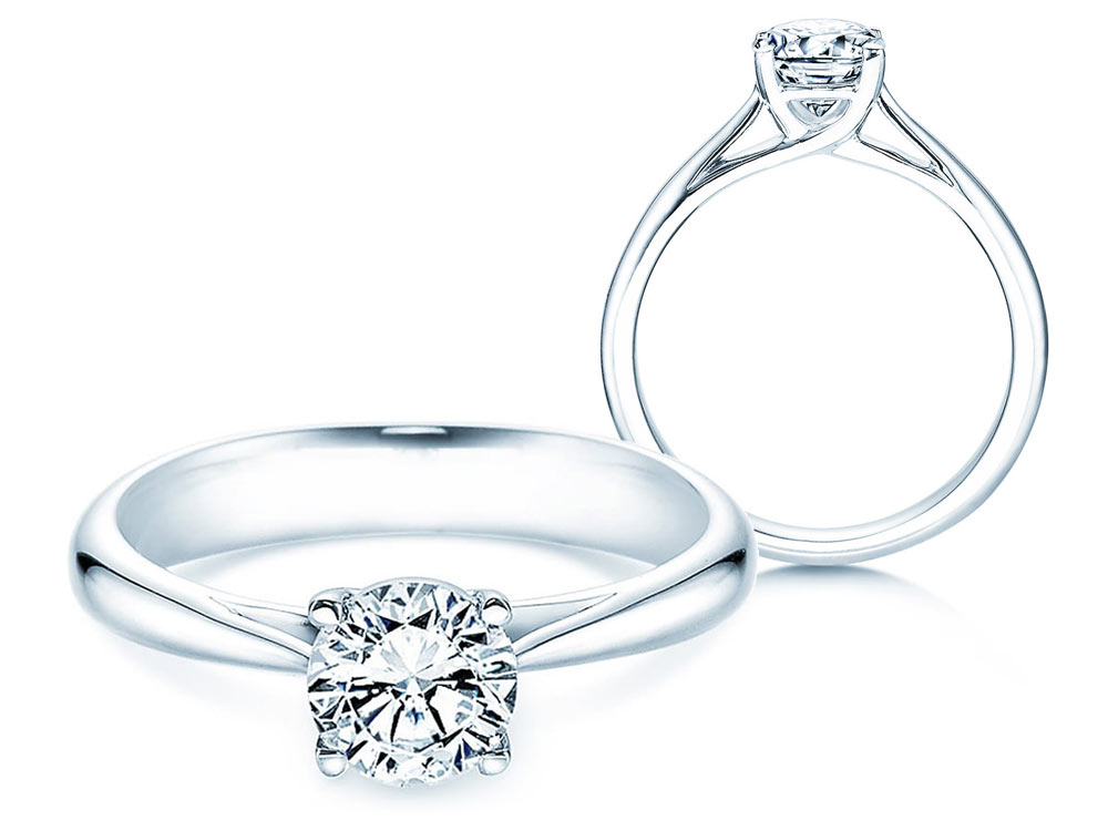 Solitärring Delight in 9K Weißgold mit Diamant 1,00ct