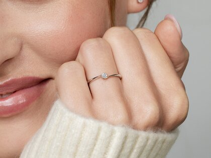 Solitärring Devotion in Silber 925/- mit Diamant 0,05ct G/SI