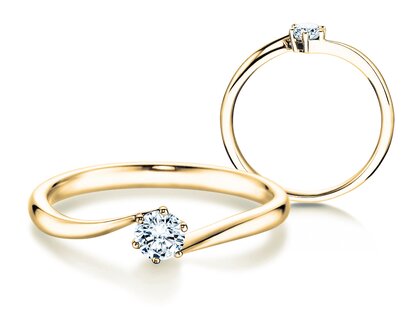 Solitärring Devotion in 9K Gelbgold mit Diamant 0,07ct G/SI