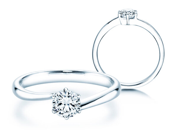 Solitärring Devotion in 9K Weißgold mit Diamant 0,50ct