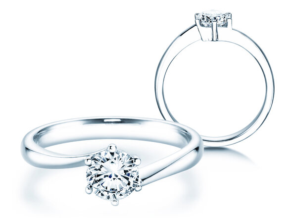 Solitärring Devotion in 9K Weißgold mit Diamant 0,75ct