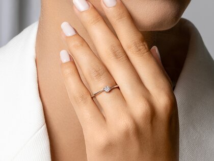 Solitärring Devotion in Silber 925/- mit Diamant 0,15ct G/SI