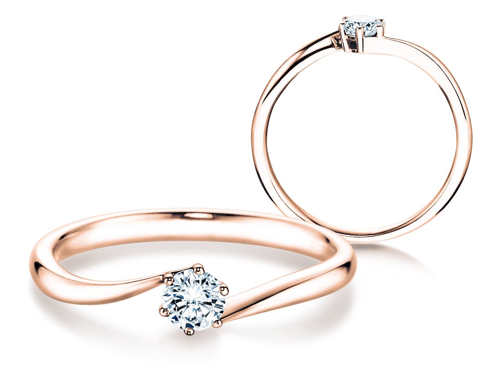 Solitärring Devotion in 14K Roségold mit Diamant 0,25ct D/IF