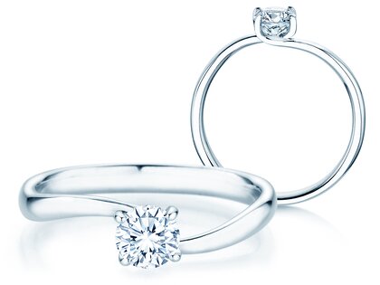 Solitärring Devour in 9K Weißgold mit Diamant 0,50ct