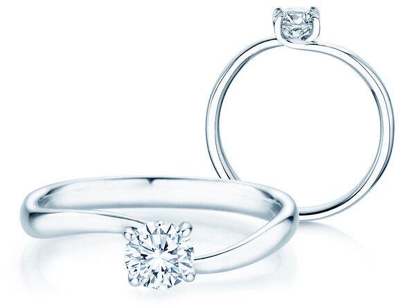 Solitärring Devour in 9K Weißgold mit Diamant 0,50ct