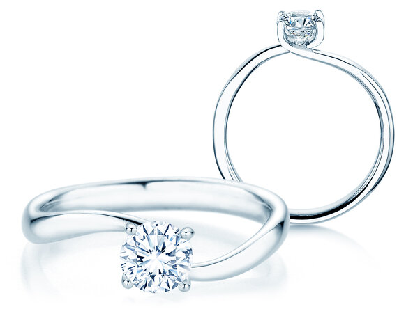 Solitärring Devour in 9K Weißgold mit Diamant 0,75ct