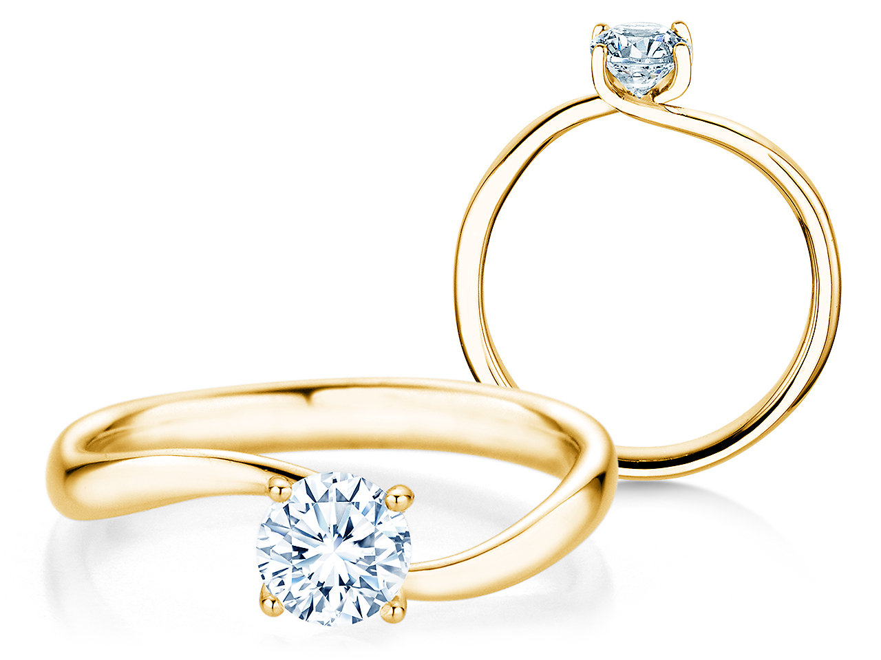 Solitärring Devour in 9K Gelbgold mit Diamant 0,75ct D/IF