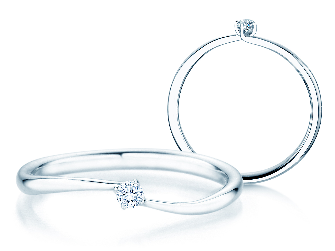 Solitärring Devour in Silber 925/- mit Diamant 0,05ct H/SI