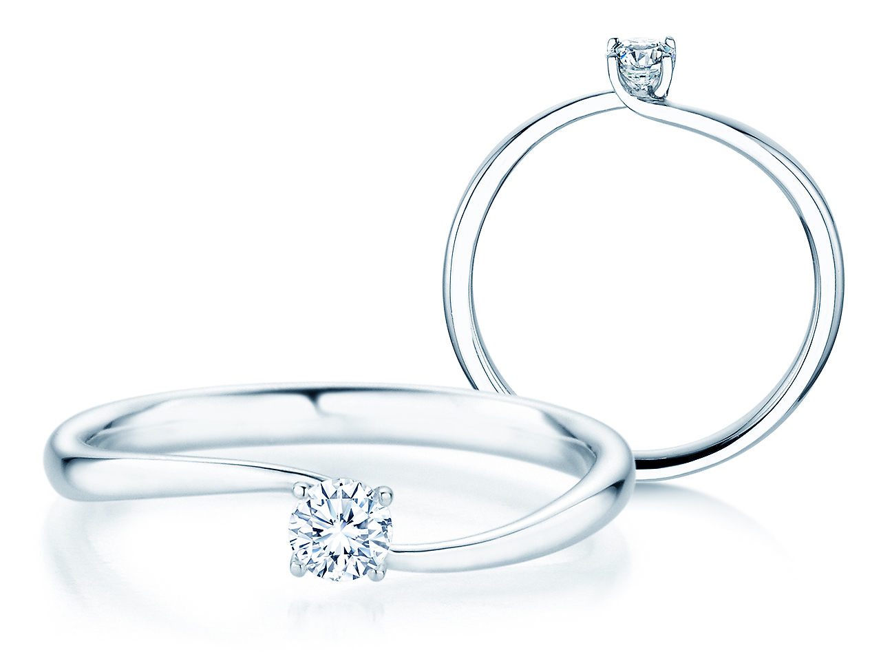 Solitärring Devour in 18K Weißgold mit Diamant 0,20ct H/SI
