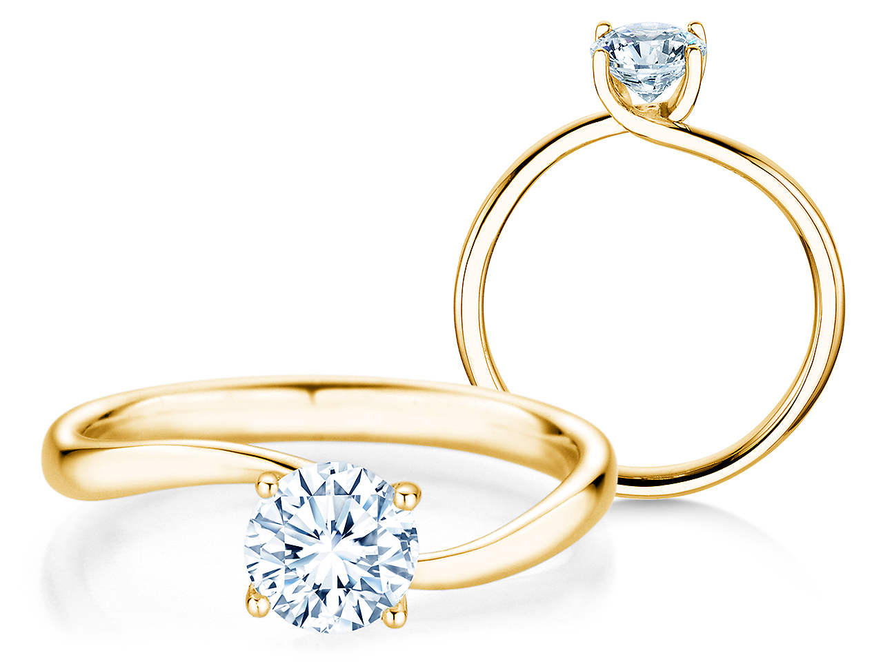 Solitärring Devour in 18K Gelbgold mit Diamant 1,00ct D/IF