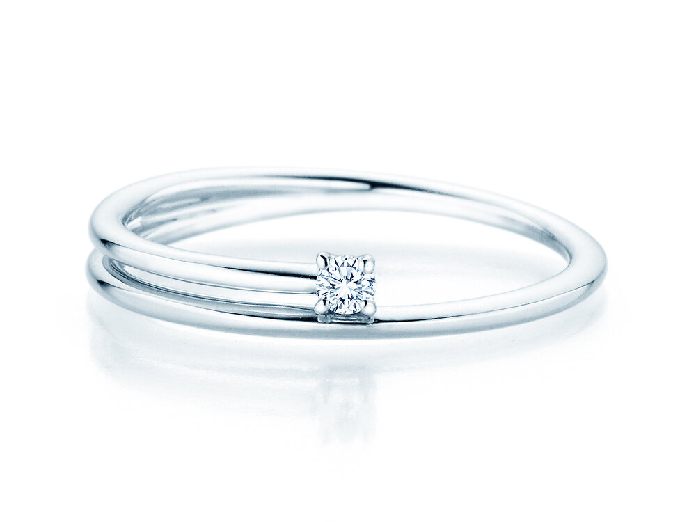Solitärring Eclipse in Silber 925/- mit Diamant 0,05ct G/SI