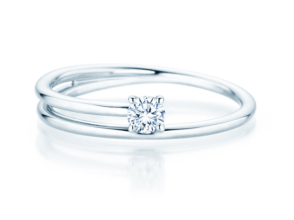 Solitärring Eclipse in Platin 950/- mit Diamant 0,15ct G/SI