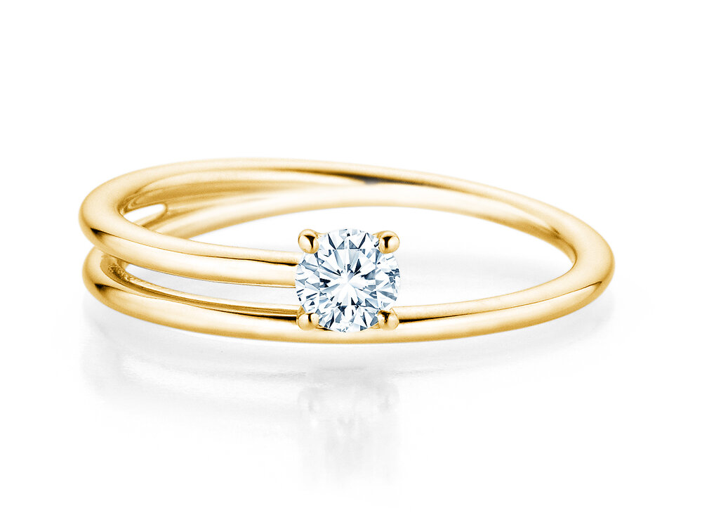 Solitärring Eclipse in 18K Gelbgold mit Diamant 0,25ct G/SI