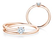 Solitärring Eclipse in 9K Roségold mit Diamant 0,25ct