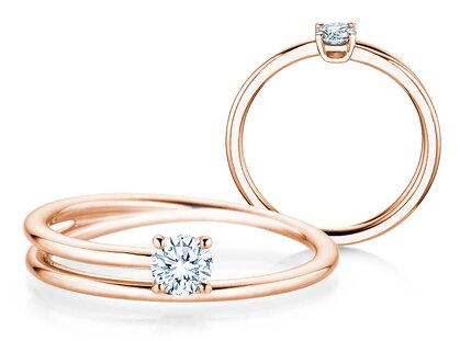 Solitärring Eclipse in 9K Roségold mit Diamant 0,25ct