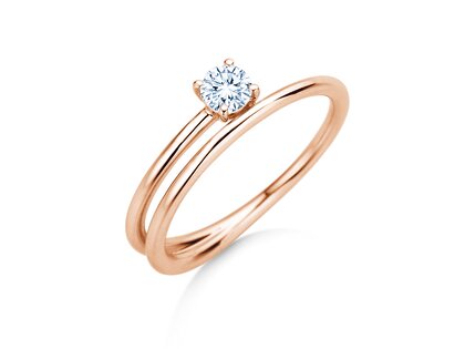 Solitärring Eclipse in 9K Roségold mit Diamant 0,25ct