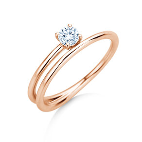 Solitärring Eclipse in 9K Roségold mit Diamant 0,25ct
