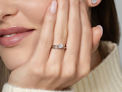 Solitärring Eclipse in 9K Roségold mit Diamant 0,50ct