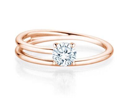 Solitärring Eclipse in 9K Roségold mit Diamant 0,50ct