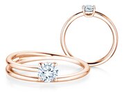Solitärring Eclipse in 9K Roségold mit Diamant 0,50ct