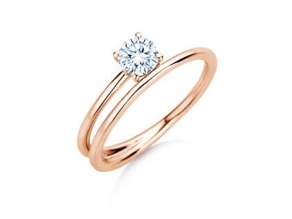 Solitärring Eclipse in 9K Roségold mit Diamant 0,50ct