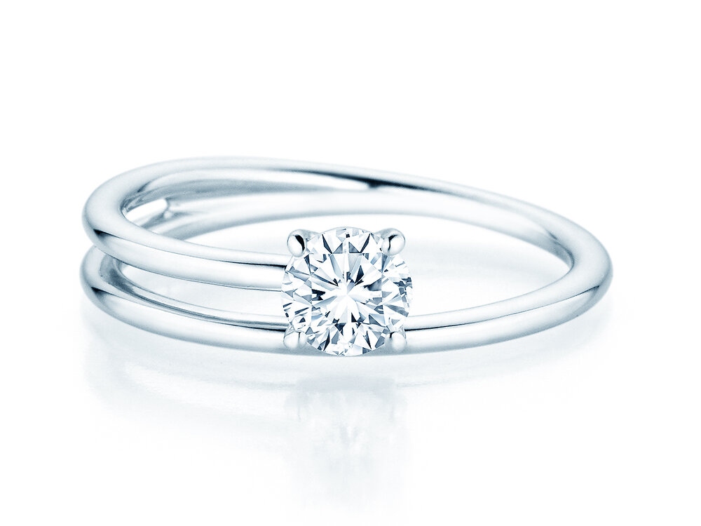 Solitärring Eclipse in 18K Weißgold mit Diamant 0,50ct G/SI