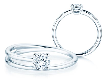 Solitärring Eclipse in 14K Weißgold mit Diamant 0,50ct