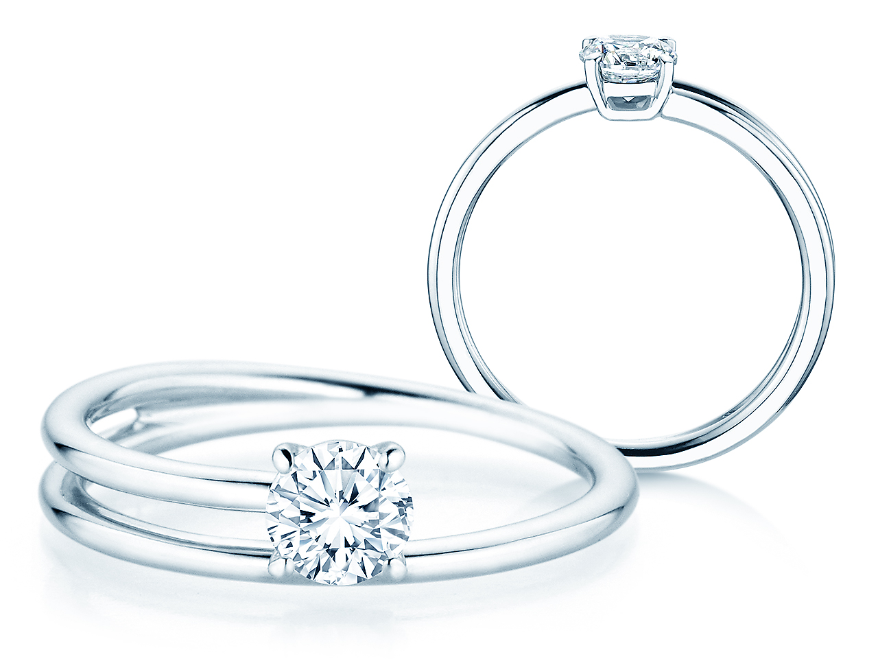 Solitärring Eclipse in 14K Weißgold mit Diamant 0,50ct