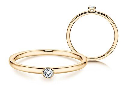 Solitärring Eternal in 14K Gelbgold mit Diamant 0,05ct G/SI