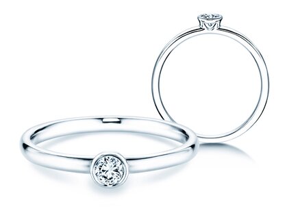 Solitärring Eternal in Silber 925/- mit Diamant 0,15ct H/SI