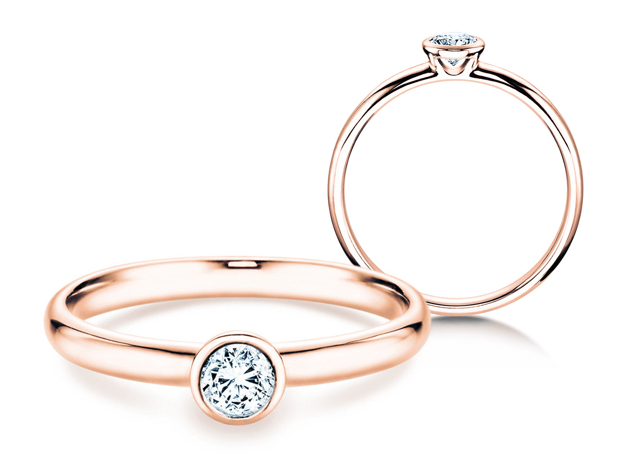 Solitärring Eternal in 14K Roségold mit Diamant 0,60ct D/IF