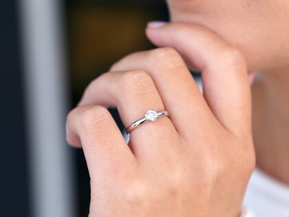 Solitärring Eternal in 9K Weißgold mit Diamant 0,25ct
