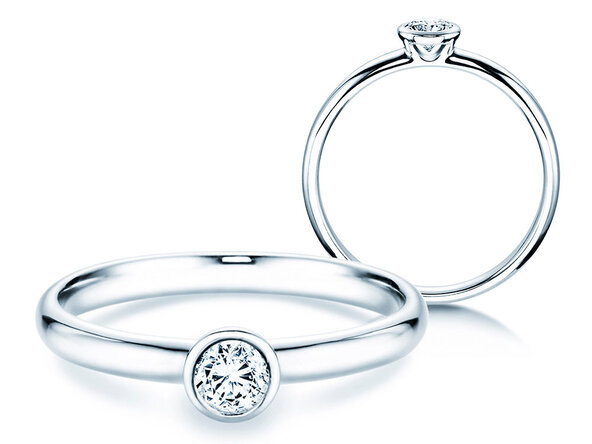 Solitärring Eternal in 9K Weißgold mit Diamant 0,25ct