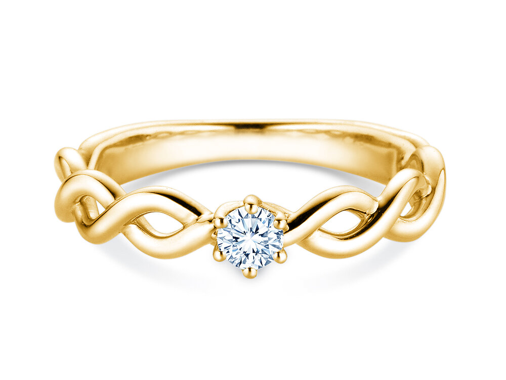 Solitärring Evoke in 18K Gelbgold mit Diamant 0,15ct G/SI