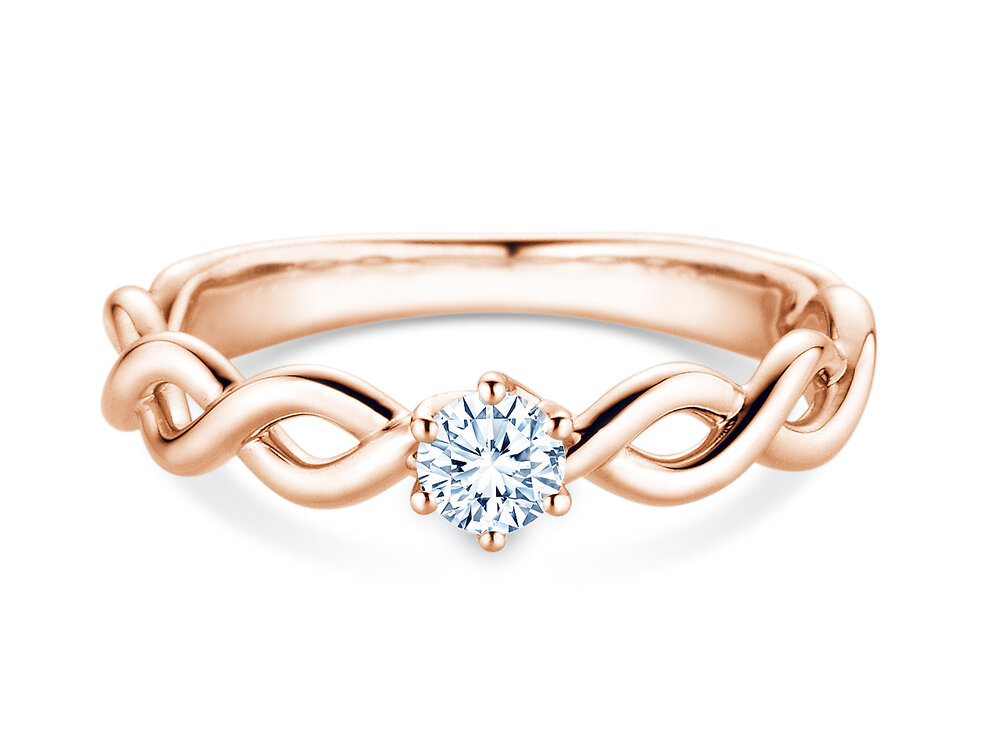 Solitärring Evoke in 18K Roségold mit Diamant 0,25ct G/SI