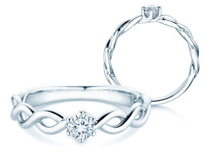 Solitärring Evoke in 9K Weißgold mit Diamant 0,25ct