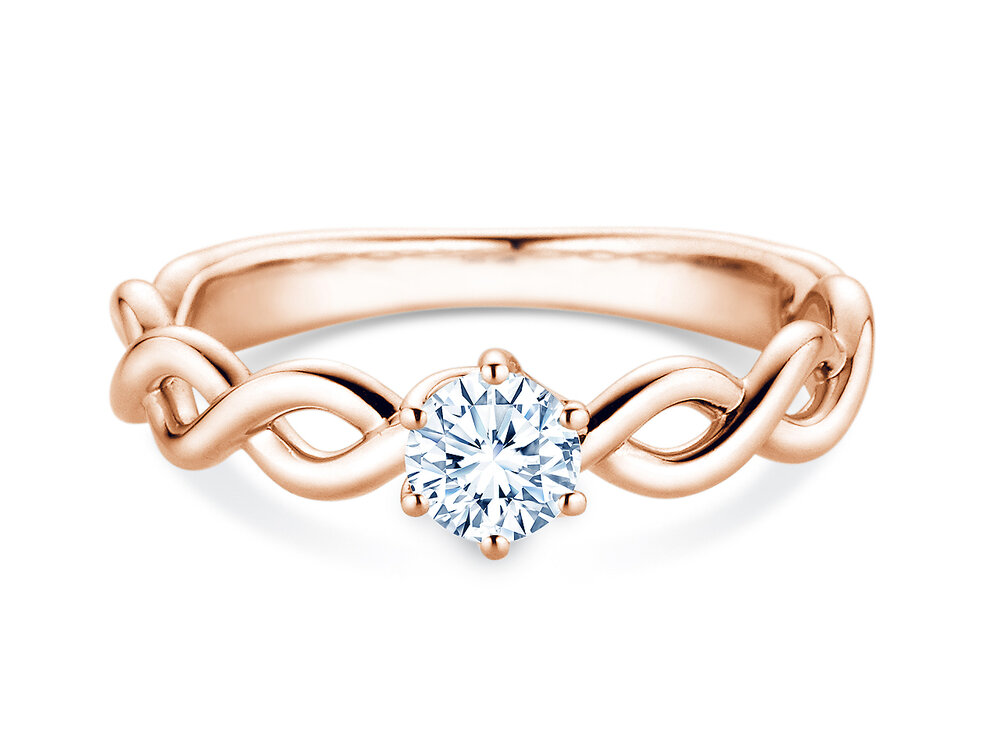Solitärring Evoke in 18K Roségold mit Diamant 0,40ct G/SI