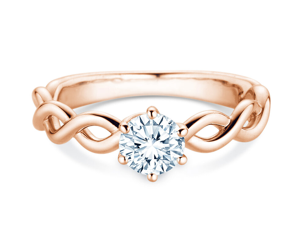 Solitärring Evoke in 14K Roségold mit Diamant 0,75ct G/SI