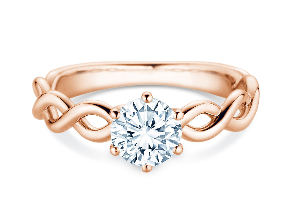Solitärring Evoke in 14K Roségold mit Diamant 1,25ct G/SI