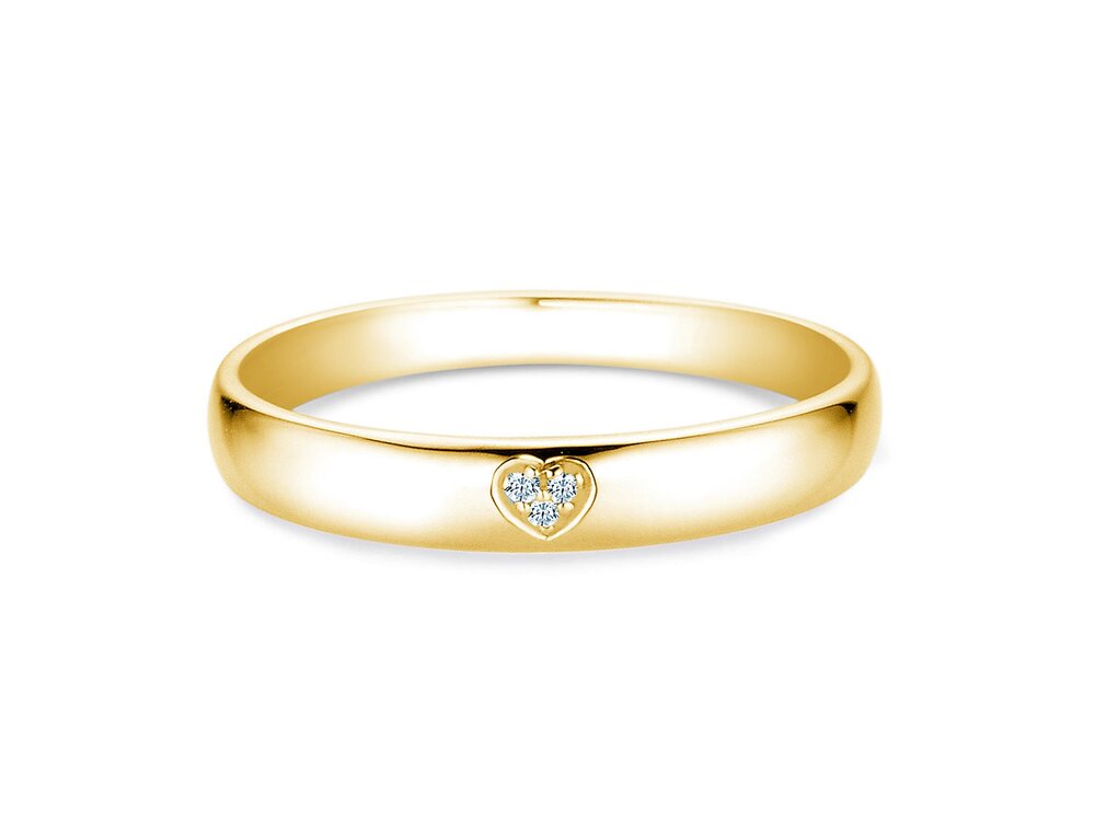 Solitärring Heart Petite in Gelbgold