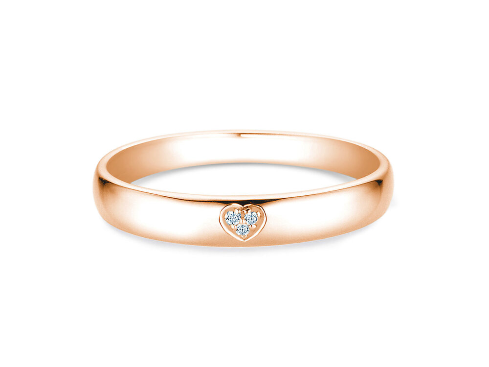 Solitärring Heart Petite in Roségold