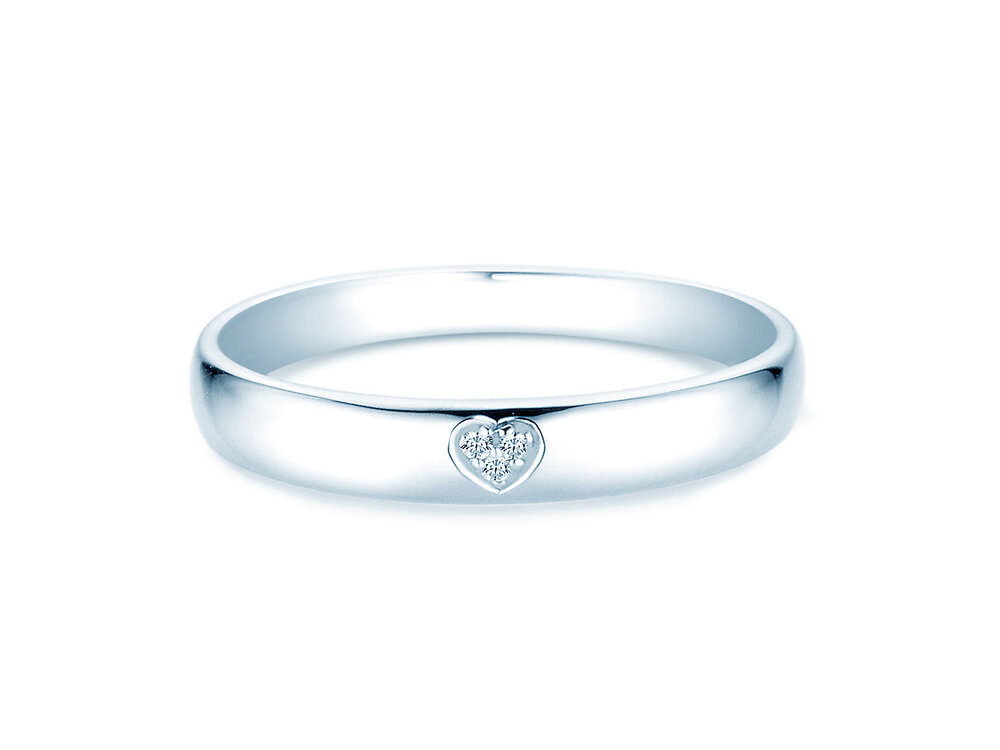 Solitärring Heart Petite in Weißgold